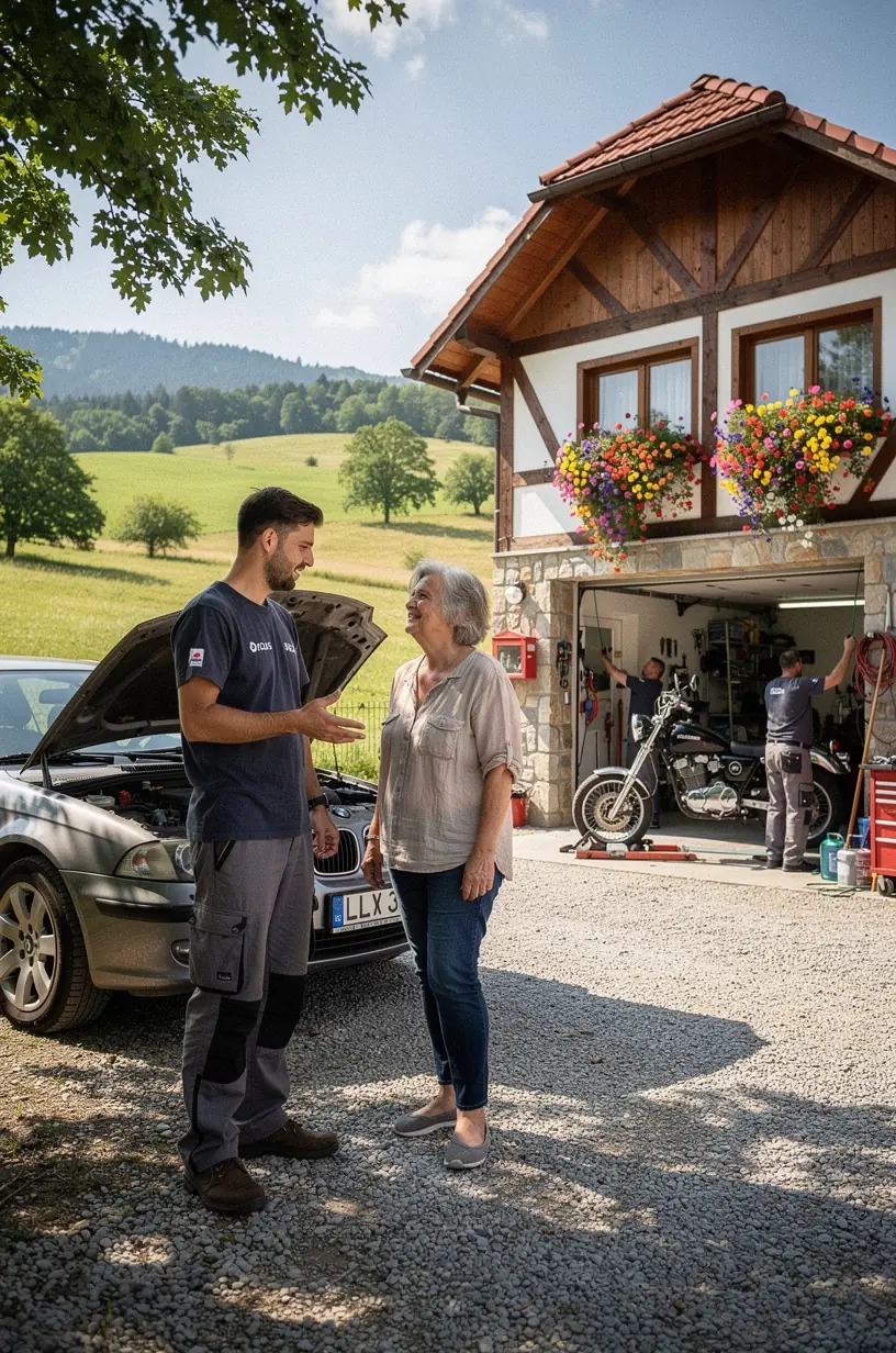 Odťahová služba zabezpečujúca bezpečný presun poškodeného auta do servisu.
